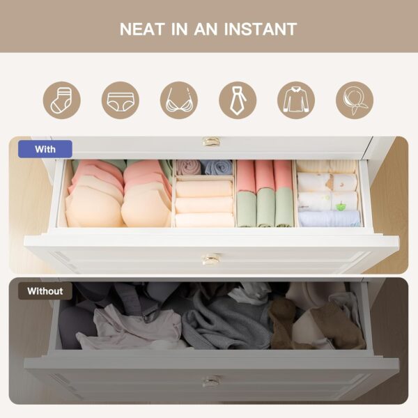 Baby Clothes Drawer Organizer Set (10 pcs) – Keeps Diapers, Onesies & Socks Neat in Nursery or Bedroom Drawers - Image 3