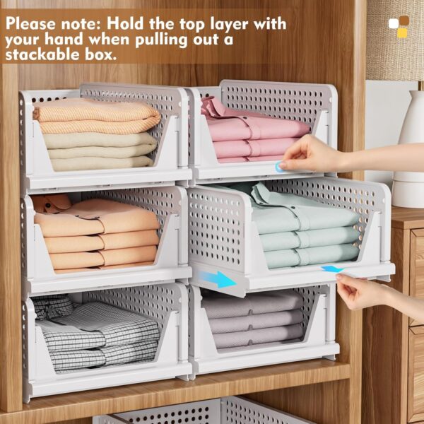 5 Pack Stackable Closet Storage Baske - Image 8